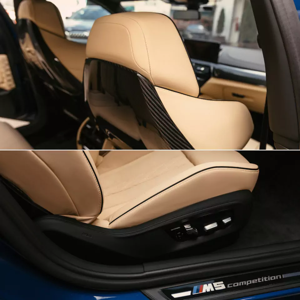 Полный пошив салона BMW M5 Competition в кожу и доработка сабвуфера в ранее построенной акустической системе